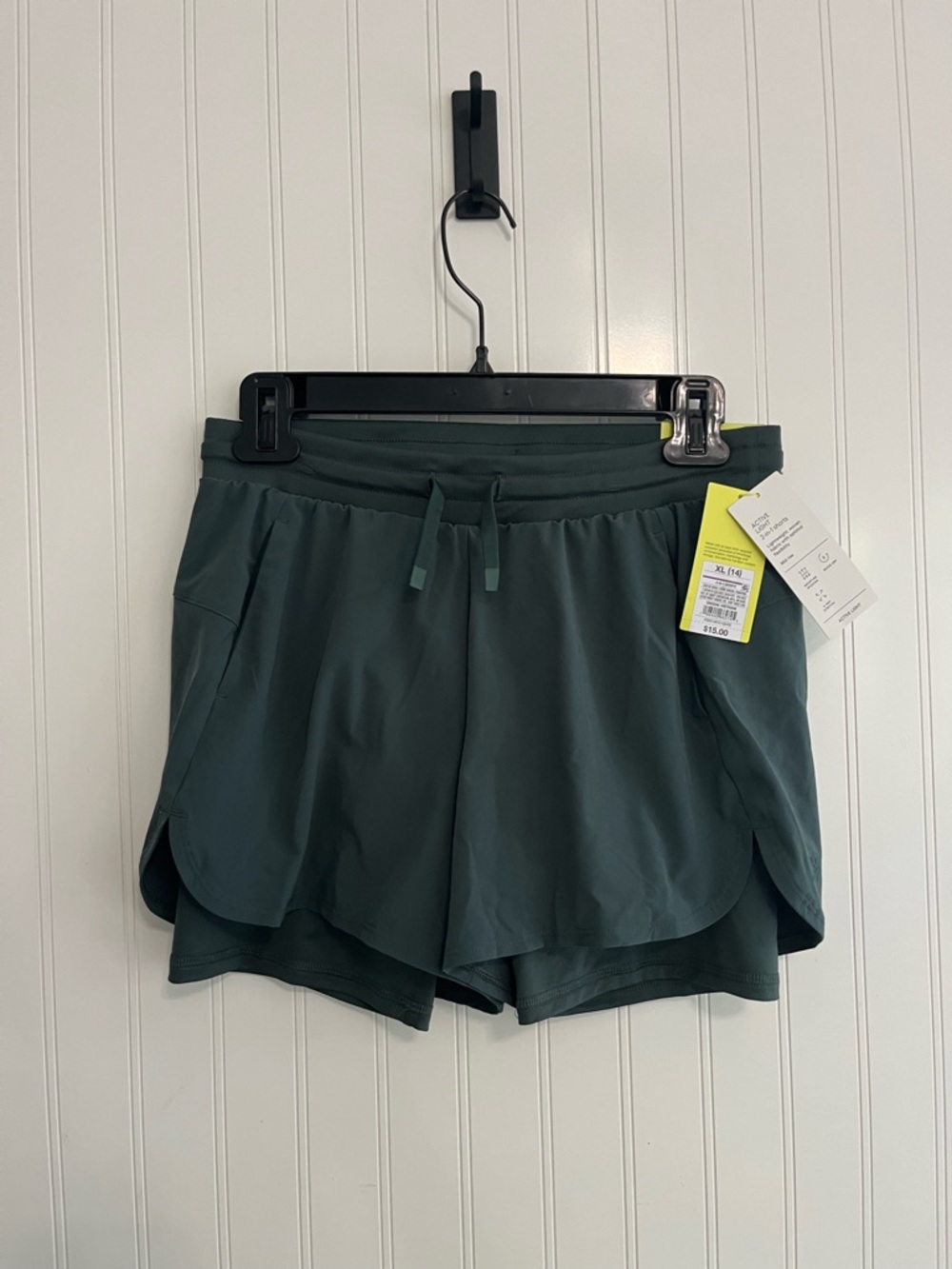 Youth Girls Dark Teal Layered Athletic Shorts